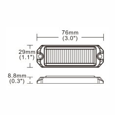 Stualarm x SLIM výstražné LED světlo vnější, oranžové, 12-24V, ECE R65 (kf003EM5W)