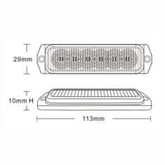 Stualarm x SLIM výstražné LED světlo vnější, červené, 12-24V, ECE (kf079red)