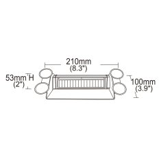 Stualarm PREDATOR LED vnitřní, 6x3W, 12-24V, modrý, 210mm, ECE R10 (kf751blue)