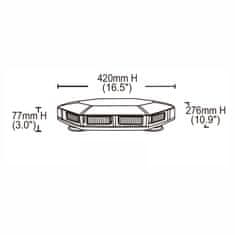 Stualarm LED rampa, oranžová, magnet, 30x LED 1W, ECE R65 (kf09m)