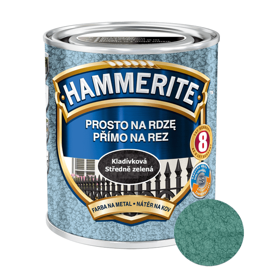 HAMMERITE Hammerite Přímo na rez kladívkový 2,5l (Zelený)