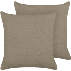 shumee Sada 2 polštářů SAGINA Len 45 x 45 cm Jednolitý Taupe