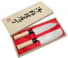 Satake Cutlery Sada nožů Santoku a Nakiri Ocelový nůž šéfkuchaře 2 Ks