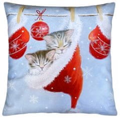 Decora Vánoční polštář CHRISTMAS CATS 40x40 cm Mybesthome Varianta: Povlak na polštář, 40x40 cm