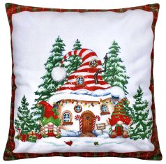 Decora Vánoční polštář XMAS HOUSE 40x40 cm Mybesthome Varianta: Povlak na polštář s výplní, 40x40 cm