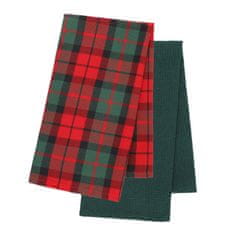 Homla Sada vánočních kuchyňských utěrek | TARTAN | bavlna kostkovaná | 2*45x65 cm | 944820