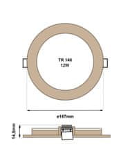 HADEX Podhledové světlo LED, 167mm, 4200k,230V/12W,DEKOR DŘEVO,TRIXLINE