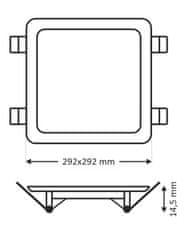 HADEX Podhledové světlo LED 24W, 292x292mm,dřevo,230V/24W, vestavné,TRIXLINE