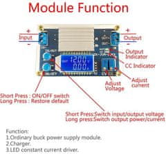 HADEX Napájecí modul, step-down měnič 0-32V 12A, modul ZK-12KX