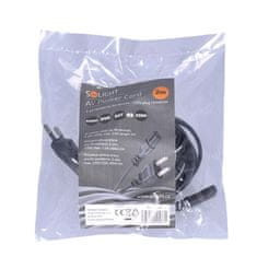 Solight  Napájecí kabel pro AV zařízení, 2-pin, 230V, 2,5A, sáček, 2m