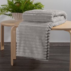 Eurofirany Přehoz na deku SOFT 170x210 Design91 béžový nadýchaný s prostorovými pruhy