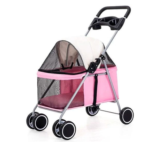 Surtep Animals Buggy Light Kočárek pro psy 46 x 91 x 69 cm (Růžová)