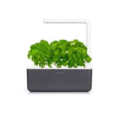 Click and Grow Smart Garden 3 chytrý květináč + 3ks kapslí se semínky bazalky, šedý