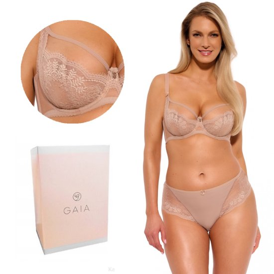 Gaia Krajková podprsenka GAIA Soft Camilla 1262, měkká moka 85C