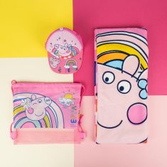 Artesania Cerda Plážová sada Peppa Pig (osuška, kšiltovka, vak)