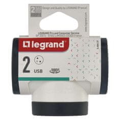 LEGRAND Revolution Rozbočovací zásuvka 2×, 1× USB-A + 1×USB-C