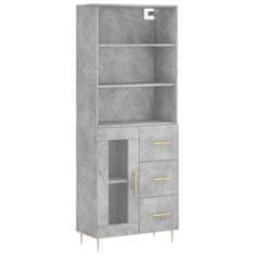 Vidaxl Skříň highboard betonově šedá 69,5x34x180 cm kompozitní dřevo