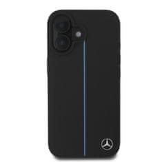 MERCEDES Zadný kryt Leather Blue Stripe MagSafe pro iPhone 16 Black