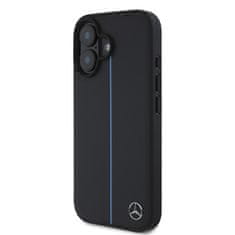 MERCEDES Zadný kryt Leather Blue Stripe MagSafe pro iPhone 16 Black