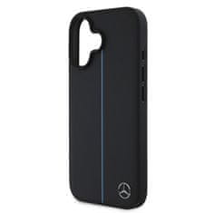 MERCEDES Zadný kryt Leather Blue Stripe MagSafe pro iPhone 16 Black