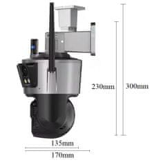 KAMERAK.cz PTZ kamera P2P OEM XM-634 8xZOOM se 4 objektivy 2+2+4+4MPx celkem 12MPx