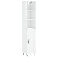 Vidaxl Skříň highboard bílá s vysokým leskem 34,5x34x180 cm kompozit