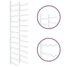 Vidaxl Nástěnný stojan na víno na 36 lahví bílý železo