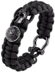 Camerazar Pánský náramek Spartan Helmet Viking Survival, nerezová ocel, paracord 550, délka 22 cm - Varianta 2