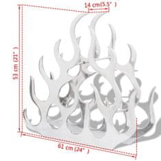 Vidaxl Stojan na víno na 11 lahví stříbrný hliník
