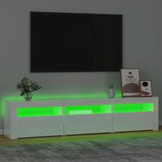 Vidaxl TV skříňka s LED osvětlením bílá vysoký lesk 180x35x40 cm