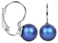 Levien Půvabné náušnice s klapkou Pearl Iridescent Dark Blue