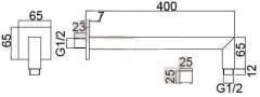 SAT Pevné rameno hranaté 40cm OPH007 - SAT