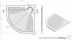 SAT V. litý mramor 1/4 80 R550+nohy+roh.kryt SIKOLIMCC80S - SAT