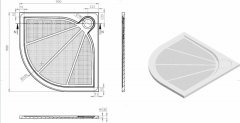 SAT V. litý mramor 1/4 90 R550+nohy+roh.kryt SIKOLIMCC90S - SAT