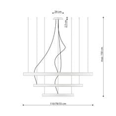 Sollux RIO 3 Závěsné světlo 55/78 LED 4000K, bílá TH.271 - Sollux