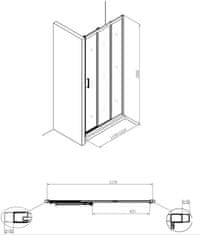 SAT Posuvné dveře 117x195,3díl,E-C,bez madel SIKOTEXE120CRG - SAT