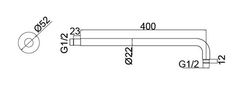 SAT Pevné rameno kulaté 40cm OPB007 - SAT