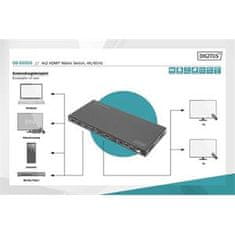 Digitus 4x2 HDMI Matrix Switch, 4K/60Hz Scaler, EDID, ARC, HDCP 2.2, 18 Gbps