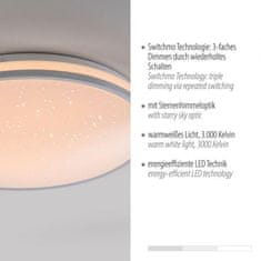 PAUL NEUHAUS JUST LIGHT LED stropní svítidlo průměr 38cm stříbrné hvězdné nebe krokově stmívatelné 3000K LD 14294-21