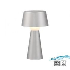 PAUL NEUHAUS JUST LIGHT LED stolní lampa na baterie stříbrná dotykový stmívač IP54 USB vnitřní i venkovní použití 3000K LD 19260-21