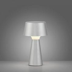 PAUL NEUHAUS JUST LIGHT LED stolní lampa na baterie stříbrná dotykový stmívač IP54 USB vnitřní i venkovní použití 3000K LD 19260-21