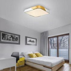 PAUL NEUHAUS JUST LIGHT LED stropní svítidlo hranaté bílé dřevodekor nadčasový design 3000K LD 14289-16