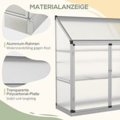 OUTSUNNY Slunečný Hliníkový Skleník Se Základovým Rámem, 3 Úrovně Studený Rám, 131X58X139,5Cm, Skleníkový Skleník 