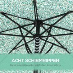 OUTSUNNY Slunečník Na Terasu Ø292Cm 8 Vzpěrný Slunečník, Slunečník Na Zahradu Na Balkon, Kovová Tyč, Zelená 