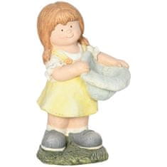 OUTSUNNY Dívka S Kloboukem Zahradní Socha Odolná Proti Povětrnostním Vlivům 45 Cm Ornament Ptačí Budka Zahradní Dekorace Socha Domácí Dekorace 