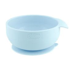 Chicco Set jídelní silikonový - blue, 6m+