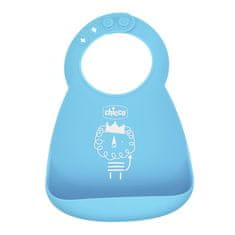 Chicco Set jídelní silikonový - blue, 6m+