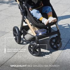 Kinderkraft Kočárek kombinovaný Moov 2 3v1 Moonlight Grey - pěnová kola