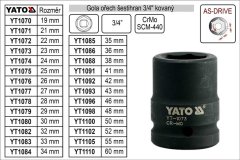 YATO Gola ořech šestihran 3/4" kovaný 60mm