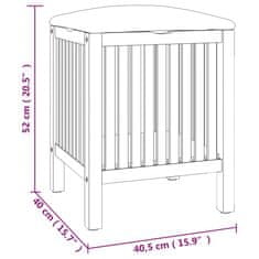 Vidaxl Koupelnová stolička 40,5 x 40 x 52 cm masivní ořechové dřevo